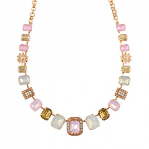Colier placat cu Aur roz de 24K, cu cristale originale, Tiara Day | 3040/7-2333RG