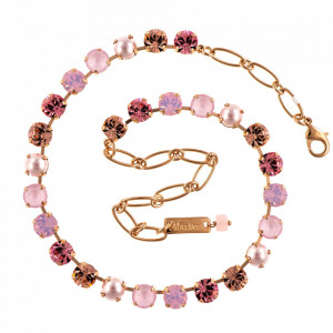 Colier placat cu Aur roz de 24K, cu cristale Swarovski, Antigua | 3252-223-1RG-Roz-6614
