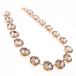 Colier placat cu Aur roz de 24K, cu cristale Swarovski, Cappuccino DeLite | 3326-148148RG-Multicolor-6674