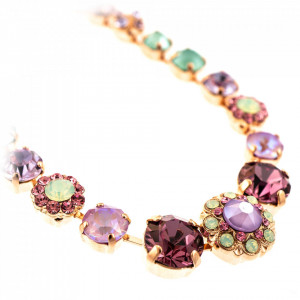 Colier placat cu Aur roz de 24K, cu cristale Swarovski, Lavender | 3352/3-1910RG-Multicolor-6694