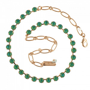 Colier placat cu Aur roz de 24K, cu cristale Swarovski, Silky Sage DeLite | 3430-169169RG-Verde-6734