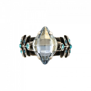 Inel placat cu Argint 925, cu cristale Swarovski, Nightfall | 7628-1114SP-Albastru-8094
