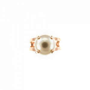 Inel placat cu Aur roz de 24K, cu cristale Swarovski, June Lucky Birthstone | 7048-M48RG-Alb-8014