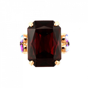 Inel placat cu Aur roz de 24K, cu cristale Swarovski, Lady In Red | 7002/1-208RG-Rosu-7414