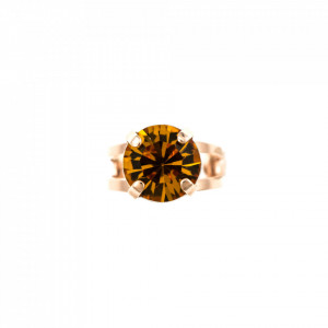 Inel placat cu Aur roz de 24K, cu cristale Swarovski, November Lucky Birthstone | 7048-203RG-Galben-7894