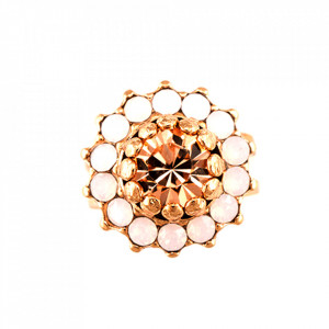 Inel placat cu Aur roz de 24K, cu cristale Swarovski, Tiara Day | 7163-2333RG-Multicolor-8364