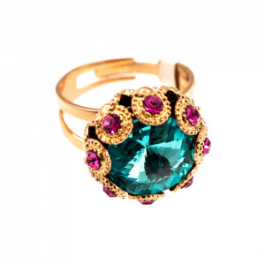 Inel placat cu Aur roz de 24K, cu cristale Swarovski, Memories of Montmartre | 7041-1146RG