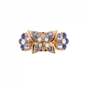 Inel placat cu Aur roz de 24K, cu cristale Swarovski, Purple Rain | 7031-1062RG-Mov-7824