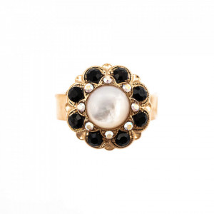 Inel placat cu Aur roz de 24K, cu cristale Swarovski, St. Martin | 7417/1M-87280RG-Multicolor-7994