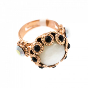 Inel placat cu Aur roz de 24K, cu cristale Swarovski, St. Martin - Caribbean Life | 7042-M87-3RG-Multicolor-7464