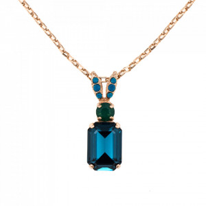 Pandantiv cu lant placat cu Aur roz de 24K, cu cristale originale, Julia | 5233/1-1316RG
