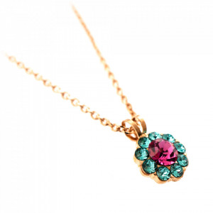 Pandantiv cu lant placat cu Aur roz de 24K, cu cristale originale, Memories of Montmartre | 5035/1-1146RG