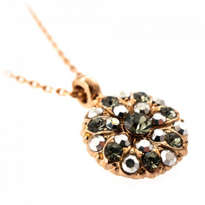 Pandantiv cu lant placat cu Aur roz de 24K, cu cristale Swarovski, Guardian Angel | 5212-105RG-Gri-7154
