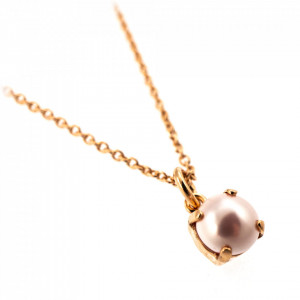 Pandantiv cu lant placat cu Aur roz de 24K, cu cristale Swarovski, Antigua | 5440-12132RG-Roz-8944