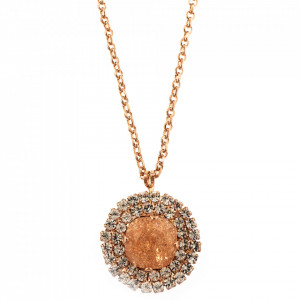 Pandantiv placat cu Aur roz de 24K, cu cristale originale, Breakfast at Tiffany’s | 5080/41-2010RG