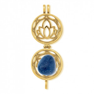 Set Pandantiv placat cu aur - Chakra - Harmony & Balance si 7 pietre semipretioase interschimbabile-Auriu-8344
