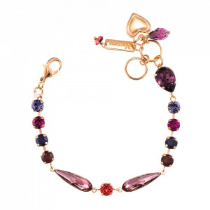 Bratara placata cu Aur roz de 24K, cu cristale Swarovski, Xenia - Odyssey | 4030/3-1091RG-Multicolor-1035