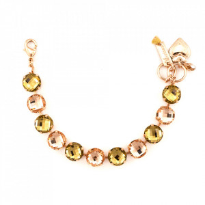 Bratara placata cu Aur roz de 24K, cu cristale originale, Jackie | 4474-39132RG