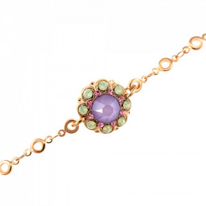 Bratara placata cu Aur roz de 24K, cu cristale Swarovski, Lavender | 4417/1-1910RG-Multicolor-1545