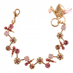 Bratara placata cu Aur roz de 24K, cu cristale Swarovski, Antigua | 4420-223-1RG-Roz-1155