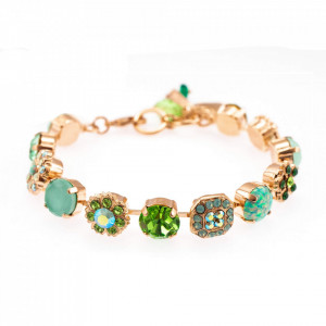 Bratara placata cu Aur roz de 24K, cu cristale Swarovski, Fern | 4245/3SO1-M2143RG-Verde-1455