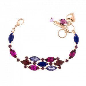 Bratara placata cu Aur roz de 24K, cu cristale Swarovski, Xenia - Odyssey | 4410-1091RG-Multicolor-1135