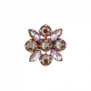 Brosa placata cu Aur roz de 24K, cu cristale Swarovski, Cappuccino DeLite | 2435/4-148148RG-Multicolor-1235