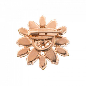 Brosa placata cu Aur roz de 24K, cu cristale Swarovski, Seashell | 2530-M1201RG-Alb-1655