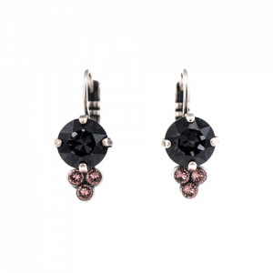 Cercei placati cu Argint 925, cu cristale originale, Black Diamond | 1010-1073SP6