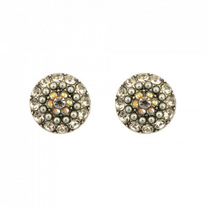 Cercei placati cu Argint 925, cu cristale Swarovski, Crystal Pearl's | 1141-48SP2-Transparent-8515