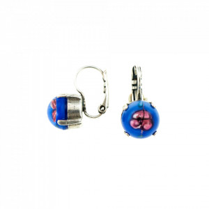Cercei placati cu Argint 925, cu cristale Swarovski, Nightfall | 1445-01249SP6-Albastru-6395