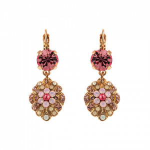 Cercei placati cu Aur roz de 24K, cu cristale Swarovski, Antigua | 1026/2-223-1RG6-Roz-1295