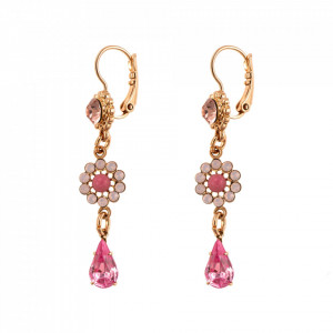 Cercei placati cu Aur roz de 24K, cu cristale Swarovski, Antigua | 1111-223-1RG6-Roz-2175