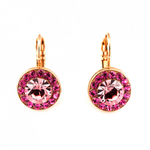 Cercei placati cu Aur roz de 24K, cu cristale originale, Antigua | 1129-3111RG6