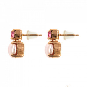 Cercei placati cu Aur roz de 24K, cu cristale Swarovski, Antigua | 1190-223121RG2-Roz-5765