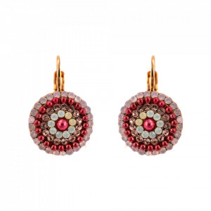 Cercei placati cu Aur roz de 24K, cu cristale originale, Antigua | 1193-223-1RG6