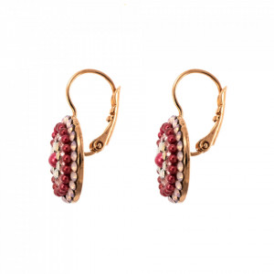 Cercei placati cu Aur roz de 24K, cu cristale Swarovski, Antigua | 1193-223-1RG6-Roz-5795
