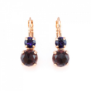 Cercei placati cu Aur roz de 24K, cu cristale originale, Bohemian Rhapsody | 1190-2044RG