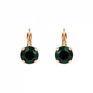 Cercei placati cu Aur roz de 24K, cu cristale Swarovski, Emerald | 1440-205RG6-Verde-5775