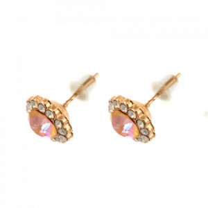 Cercei placati cu Aur roz de 24K, cu cristale Swarovski, Gardenia | 1133-1913RG2-Multicolor-2215