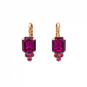 Cercei placati cu Aur roz de 24K, cu cristale originale, Happy Days | 1009-502209RG6