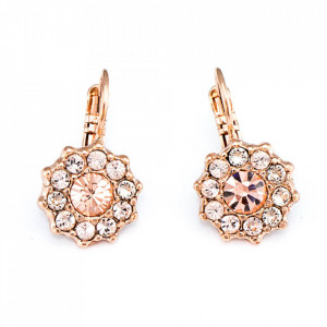 Cercei placati cu Aur roz de 24K, cu cristale originale, Jackie | 1157-39132RG6