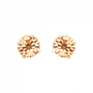 Cercei placati cu Aur roz de 24K, cu cristale Swarovski, Jackie | 1440-362RG2-Bej-5965