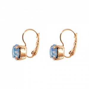Cercei placati cu Aur roz de 24K, cu cristale Swarovski, Spring Flowers | 1440-285RG6-Albastru-6345