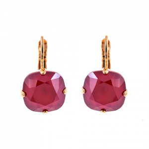 Cercei placati cu Aur roz de 24K, cu cristale Swarovski, Lady In Red | 1326/4-250RG6-Rosu-5425