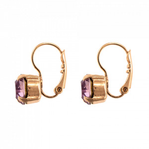 Cercei placati cu Aur roz de 24K, cu cristale Swarovski, Lavender | 1440-212RG6-Multicolor-4185