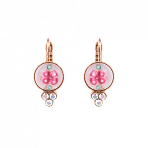 Cercei placati cu Aur roz de 24K, cu cristale originale, Seashell | 1018-04863RG6