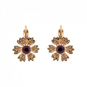 Cercei placati cu Aur roz de 24K, cu cristale Swarovski, Bohemian Rhapsody | 1023/3-204RG6-Mov-1285