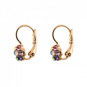 Cercei placati cu Aur roz de 24K, cu cristale Swarovski, California Dreaming | 1166/1-88RG6-Multicolor-8945