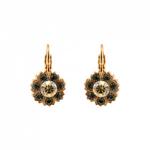 Cercei placati cu Aur roz de 24K, cu cristale Swarovski, Earl Grey | 1411/2-1132RG6-Alb/Gri, Gri/Bej-9095